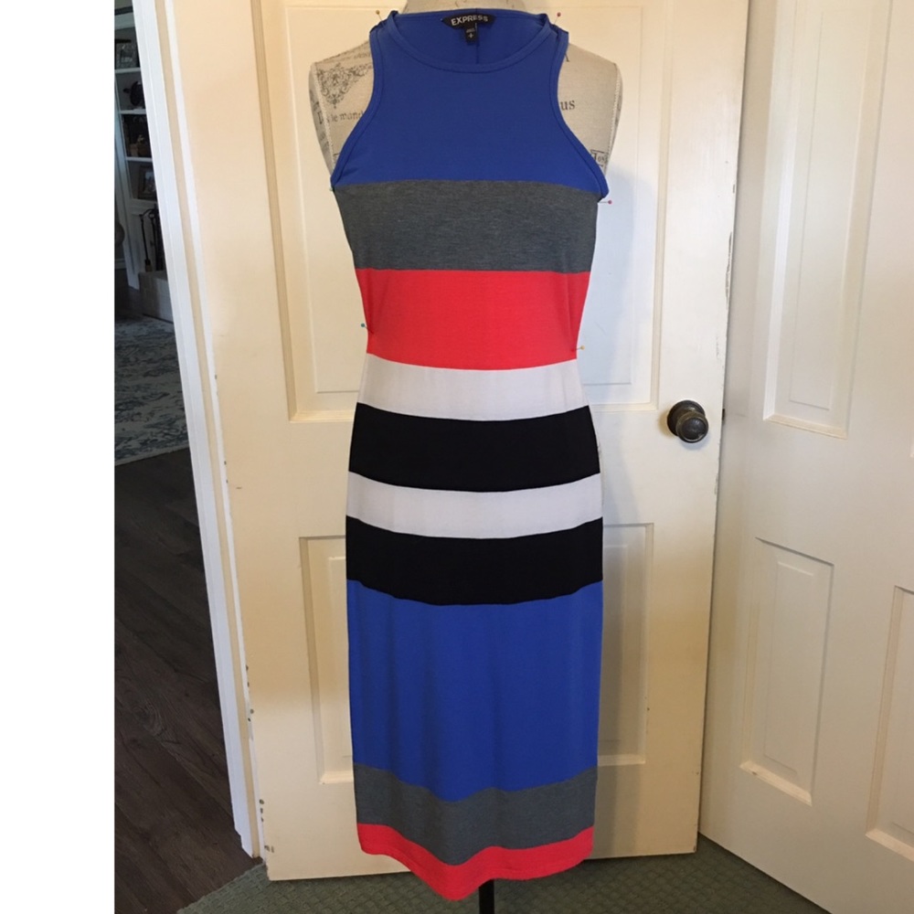 Express Striped Bodycon Dress
